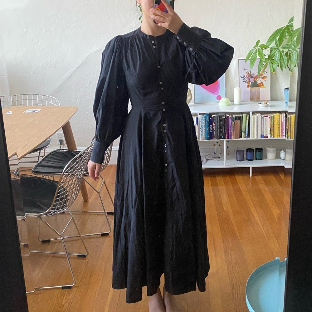 Doen Edlynne Black Bishop Sleeve Dress